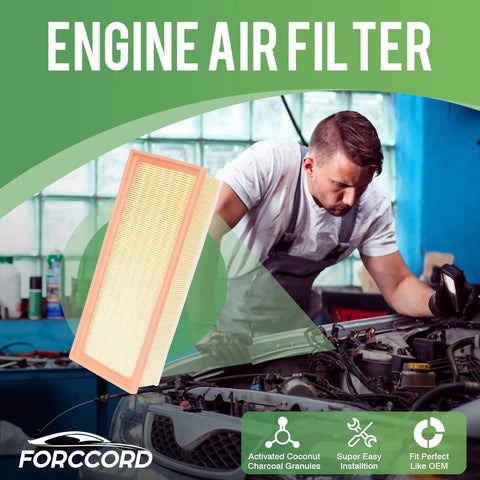 Mechanic installing Audi A4 Cabin And Engine Air Filter Top-Notch Combo With Activated Carbon For 2009-2016 A4 Quattro And 2013-2016 Allroad Replacement CF11179 CA10522 Car Accessories
