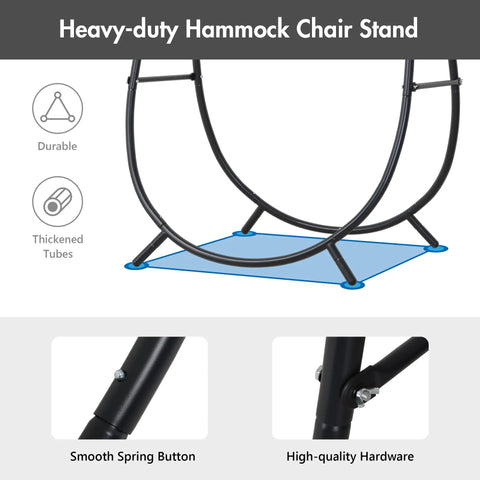 Ultimate Outdoor Hammock Swing With Stand For Your Patio Or Backyard, showing durable steel frame details