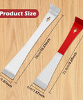 Two Piece Flat Pry Bar Set Stainless Steel Crowbars With Nail Puller And Scraper Edges Ideal For Baseboard And Floor Nail Removal