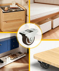 Slick Low Profile 1 Inch Fixed Caster Wheels Non Marking Rubber Sliders With Heavy Duty Steel Plates For Hassle Free Furniture Sliding Smooth Glide Zero Drama Setup Eight Pack on furniture.