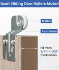 Sliding Barn Door Floor Guide With Adjustable Roller U Shape, Flush Mount Bottom Track Stabilizer For Smooth, Quiet Sliding, Space Saving Aluminum Alloy Design With Concealed Pulleys, Ideal For Interior Doors And Farmhouse Style Homes. Nylon and aluminum floor guide for 3/4-1 3/8 in thick doors
