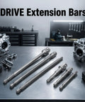 Drive Extension Bar Set For Electric Ratchet Wrench, Six Piece Vanadium Steel Extension Bars With Varied Lengths, on Workbench