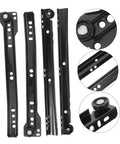 Heavy Duty Under Mount Drawer Slides For Dressers And Cabinets Made From Solid Cold Rolled Steel, showing metal tracks and rollers.