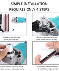 Simple installation of Heavy Duty Belt Sander Attachment Bracket compatible with 100Mm and 125Mm angle grinders in 4 steps.