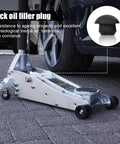 Six Pack Rubber Oil Filler Plugs For 8mm Holes In Hydraulic Reservoirs, shown with a floor jack beside a car.