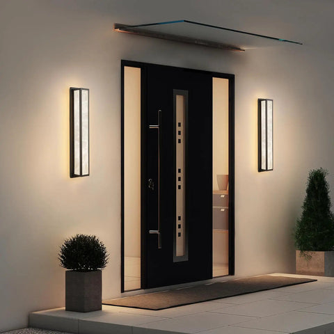 Slick 18W Outdoor Wall Light Modern Exterior Fixture IP65 Waterproof Sconce For Front Door Porch Patio Garage 23.6 Inch Wide