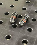 Five Eighths Inch Quick Release Ball Lock Pins For Modular Welding Fixture Tables Two Pack on perforated table surface