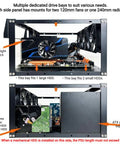 Open Air PC Test Bench Open Frame Chassis For DIY Rigs Stackable And Dual Orientation Fits ATX Micro ATX E ATX ITX Motherboards Up To 330mm Supports GPUs Up To 335mm And CPU Coolers To 165mm High Airflow showing installed graphics card and drive bays
