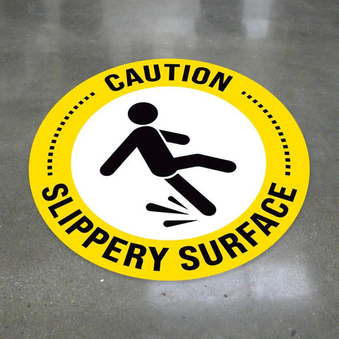 Lock Down Your Space With This Heavy Duty Slippery Surface Floor Decal. Peel And Stick Non Skid Warning Label For Smooth Indoor Hard Surfaces. Tough Vinyl Caution Sticker That Hooks Grip Under Heels And Gear While Washing Up Clean Later On