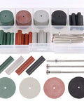 46 Piece Polishing Wheels Kit With 40 Multicolor Silicone Rubber Polishing Wheels And Polishing Particles Plus 6 Mandrel Shanks