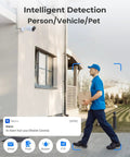 Outdoor camera from 8 Channel 5MP Security Camera System With 4 Wired PoE Cameras For Outdoor Home Surveillance detects delivery.