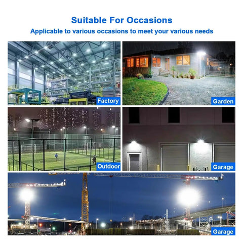 JUDYSSY Reflector Led Sporlight for Outdoor Projectors 220 50W 100W 200W 300W 400W 500W Ip65 Garden Flood Light in factory, garden, and outdoor settings.