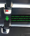 Jeep Wrangler Sun Visor Repair Kit 2007 2017 JK JKU Replacement Tubes installation on sagging visor, focusing on durable rubber tube