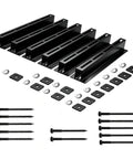 Heavy Duty Garage Ceiling Storage Rack System With Overhead Bin Slide Track Rails For Five Bins, Six Pack, 176 Lb Capacity Steel
