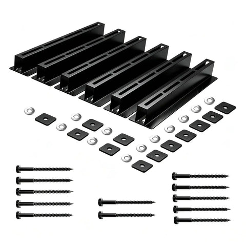 Heavy Duty Garage Ceiling Storage Rack System With Overhead Bin Slide Track Rails For Five Bins, Six Pack, 176 Lb Capacity Steel