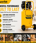 15 Gallon Air Compressor With 2 HP Twin Cylinder Vertical Tank 4.5 CFM At 90 PSI Quiet 66 dB Oil Free 125 PSI Max Overview