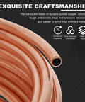 Close-up of copper oil-pressure gauge tubing coil, 72 inches long for pressure gauge installations.