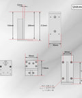 Technical dimensions of ZBX80B Slide Vertical CNC Linear Stage Motion Actuator Connection Module Platform Connector Board