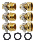 Durable Garden Hose Repair Kit For 3/4 And 5/8 Inch Hoses With Rust Resistant Aluminum Male Female Connectors, Stainless Steel Clamps And Extra Washers To Fix Leaks Fast On Faucets Or Sprinklers.