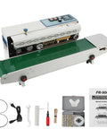 Pro Level Automatic Commercial Bag Sealer Machine With Built In Inkjet Printer High Speed Heat Seal System 110V with green conveyor.
