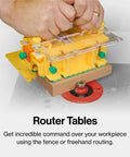 Ultimate 3D Pushblock For Woodworking Safety Delivers Rock Solid Grip And Kickback Buster Protection For Table Saws Routers Jointers And Band Saws Including Splitter Kit Parts on router table.