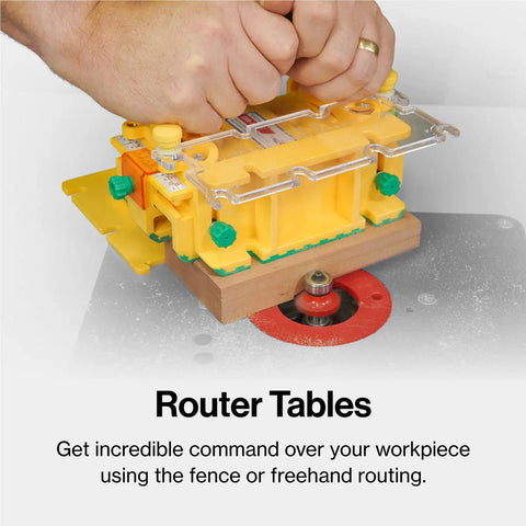 Supercharge Your Woodshop With This Heavy Duty 3D Pushblock And Full Kerf Splitter Kit in use on a router table.