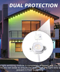 90 Pack Light Clips For Pro Outdoor Lights H706 H806, fully enclosed mounting brackets on illuminated house soffit