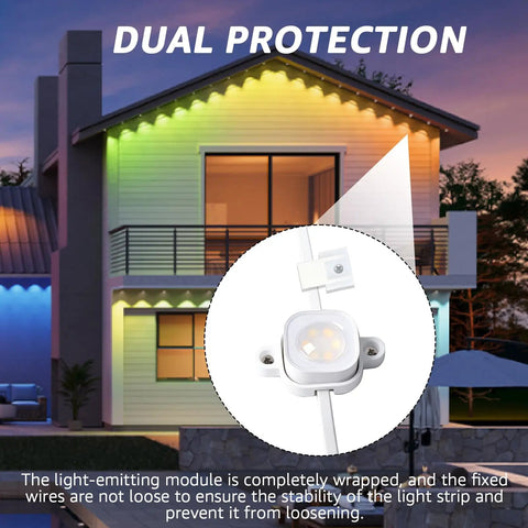 90 Pack Light Clips For Pro Outdoor Lights H706 H806, fully enclosed mounting brackets on illuminated house soffit