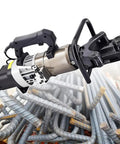 GFJYKDL Portable Electric Rebar Bender With Pure Copper Motor, 1200W And 1800W Power, Hydraulically Operated Handheld Steel Rod Bending Machine For Construction Sites with aluminum chassis and hydraulic handle.