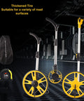 Kuuleyn Digital Display Rangefinder Wheel displaying thickened tire and measuring tape, ideal for various road surfaces.