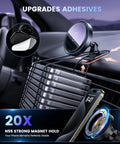 3 In 1 Car Phone Mount Charger With 15W Wireless Fast Charge on car dashboard with strong adhesive and magnet hold