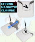 Funny Golden Retriever Putter Headcover Mallet Putters With Embroidered Birdie Hunting Pattern White Magnetic Closure Universal Fit