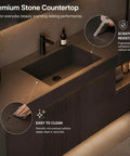 Premium stone countertop of Ultra Chic 72 Inch Freestanding Single Sink Bathroom Vanity with easy-clean surface.