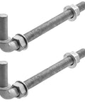 8-Inch J-Bolt Gate Hinge Kit Heavy Duty Galvanized Steel With 5/8 Inch Pin For Chain Link Fence Swing Gates And Farm Wall Wood Metal Posts 2 Pack, two hinges