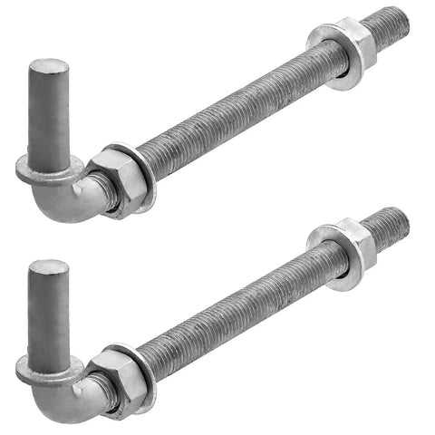 8-Inch J-Bolt Gate Hinge Kit Heavy Duty Galvanized Steel With 5/8 Inch Pin For Chain Link Fence Swing Gates And Farm Wall Wood Metal Posts 2 Pack, two hinges