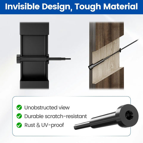40 Pack 1/8 Inch Black Invisible Cable Railing Hardware Kit with 20 Pairs Tensioners for Wood or Metal Posts, T316 Steel