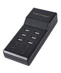 50W 10 Port USB Charging Station With 6 USB A Ports And 4 USB C Ports All In One Fast Charger For iPhone 15 14 13 12 11 X 8 7 6 Watches Tablets And Smartphones Black close-up