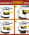 Leveling Casters With Ratchet Handle Design For Heavy Duty Industrial Use Total Capacity 2200 Lbs Set Of 4 With Adjustable Leveling Pads TD60 adjustment steps