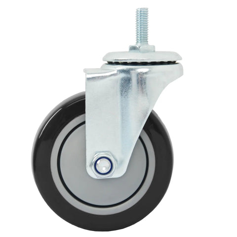 Heavy Duty 4 Inch Swivel Caster Wheels 4 Pack With Reinforced Steel Axles And Silent Polyurethane Treads showing a close-up of a wheel.