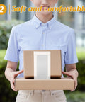 Person holding boxes cushioned by White EPE Foam Wrap Bags 100 Pack with Lightweight Cushioning for Shipping and Moving.