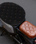 Top view of Winter Warm Plush Motorcycle Seat Cover For Electric Scooters And Motorcycles Black Insulated Saddle Cushion Padding.