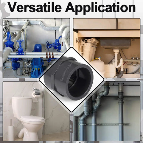 8 Pack 2 Inch PVC Pipe Fittings Female Adapters Schedule 80 Socket to NPT Connector installation examples