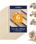 Basswood sheets by FUMILE, 12x18 inches, 1/8 inch thick, 6-pack, unfinished for DIY crafts