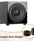 Heavy Duty Black Rubber Spacers Anti Vibration Damping Bushings 0.98 Inch Od 3/8 In Id 3/8 Inch Thick Multi Purpose Flat Washers for car subwoofer isolation.