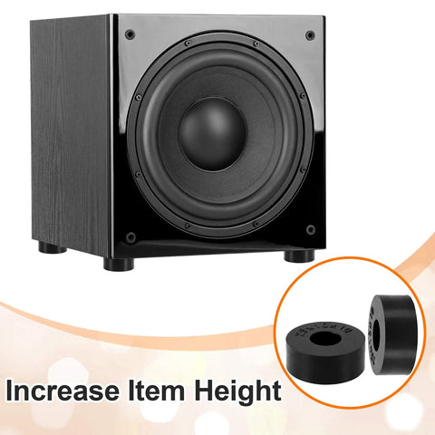 Heavy Duty Black Rubber Spacers Anti Vibration Damping Bushings 0.98 Inch Od 3/8 In Id 3/8 Inch Thick Multi Purpose Flat Washers for car subwoofer isolation.