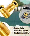 10 Piece Beefy Brass Pool Cover Anchors Screws Kit For Concrete Pools Heavy Duty Safety Cover Replacement on display