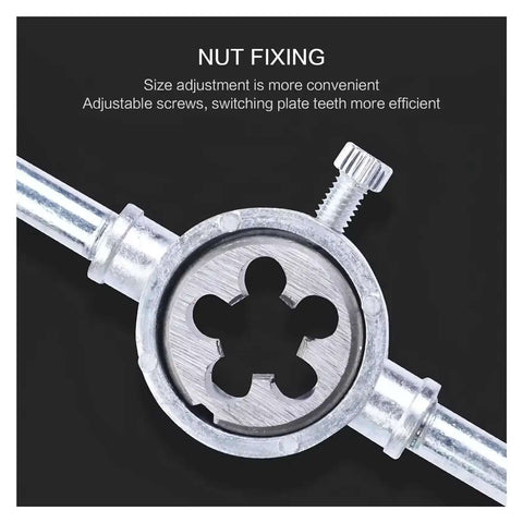 Heavy Duty Multifunction Tap And Die Set 20 Pieces M3 To M12 Metric Plugs Straight Taper Tools For Metalworking Pros And DIY Guys die holder with adjustable nut fixing