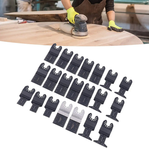 Wood Oscillating Multitool Blades 21 Piece Kit With Size Marks High Carbon Steel for Cutting Wood and More