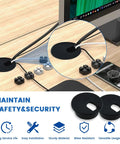 One Inch Desk Hole Wire Grommet Black Plastic Cable Cord Cover Organizer With Removable Lid for tidy desk setup
