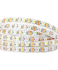 Coiled RGBW LED Strip With Four Colors In One, Individually Addressable SK6812 Upgrade, 16.4ft Length, White PCB, IP30